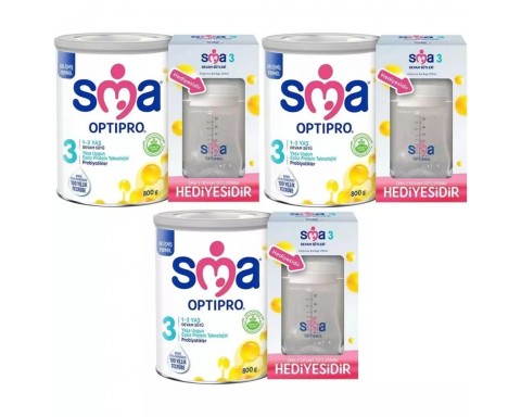 Sma Optipro 3 800 Gr Devam Sütü 3' lü Set Atıştırma Bardağı Hediye